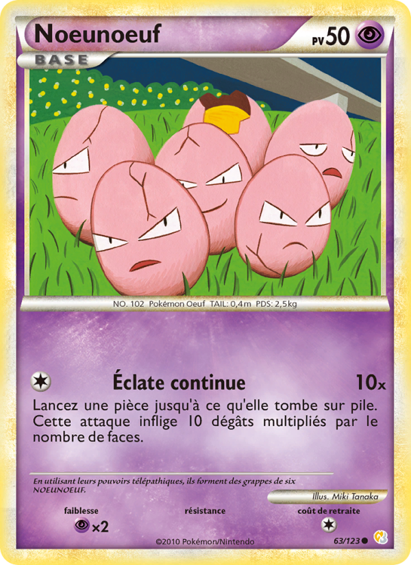 Noeunoeuf 63 — HeartGold SoulSilver (French Pokémon TCG card)