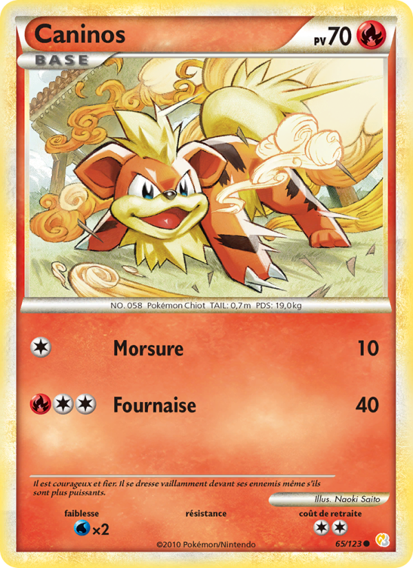 Caninos 65 — HeartGold SoulSilver (French Pokémon TCG card)