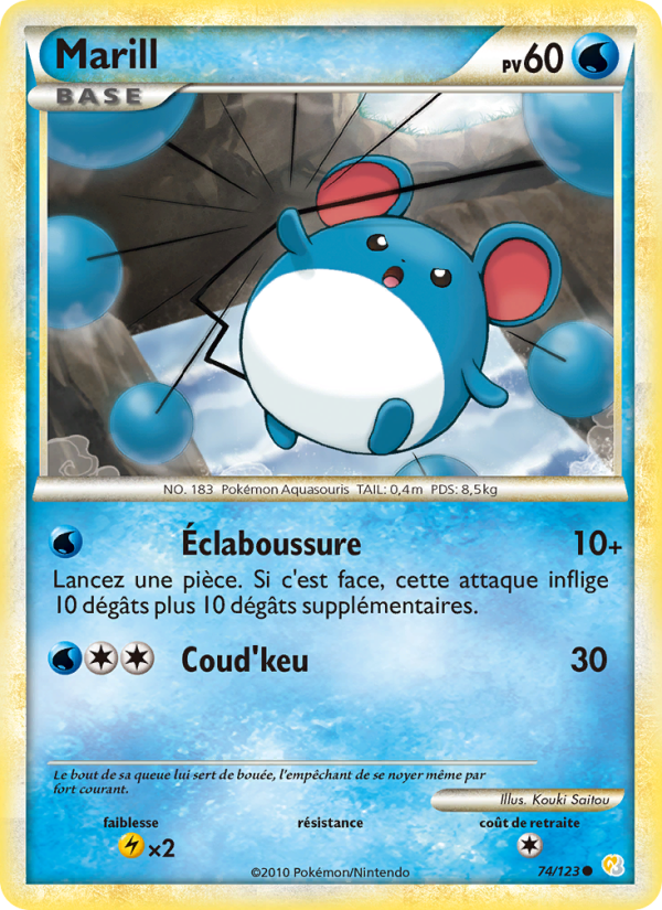 Marill 74 — HeartGold SoulSilver (French Pokémon TCG card)