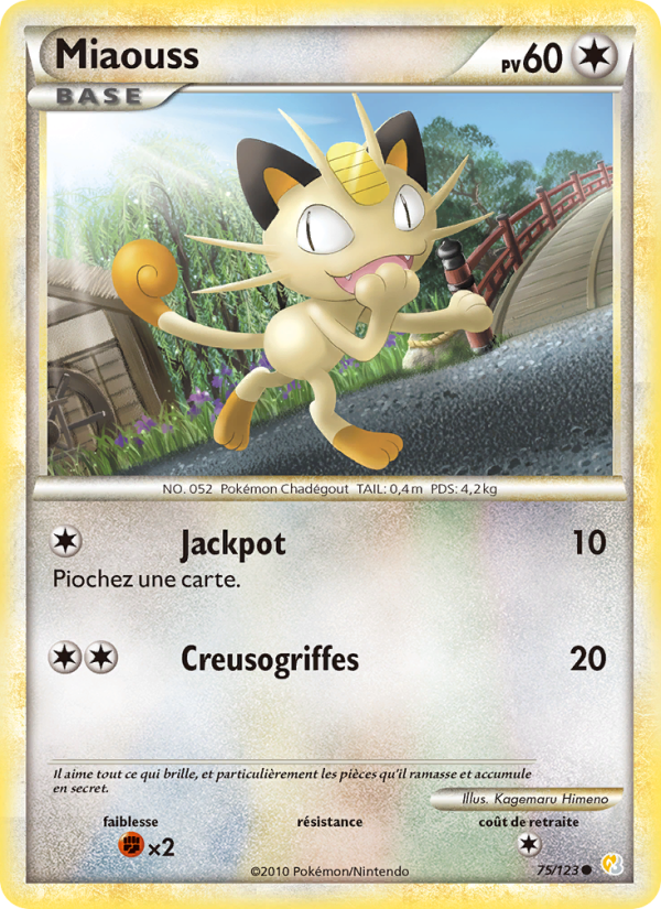 Miaouss 75 — HeartGold SoulSilver (French Pokémon TCG card)