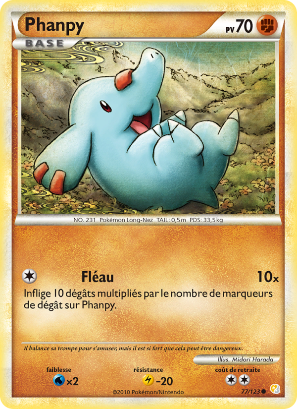 Phanpy 77 — HeartGold SoulSilver (French Pokémon TCG card)