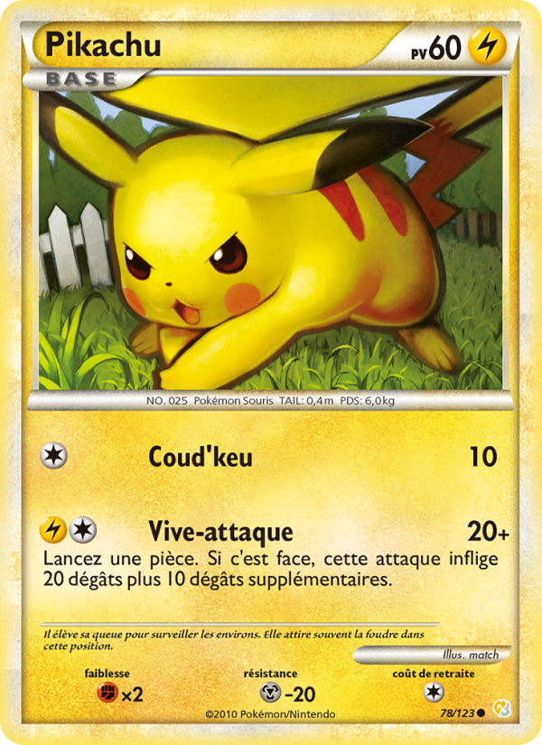 Pikachu 78 — HeartGold SoulSilver (French Pokémon TCG card)