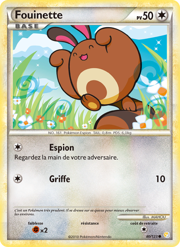 Fouinette 80 — HeartGold SoulSilver (French Pokémon TCG card)