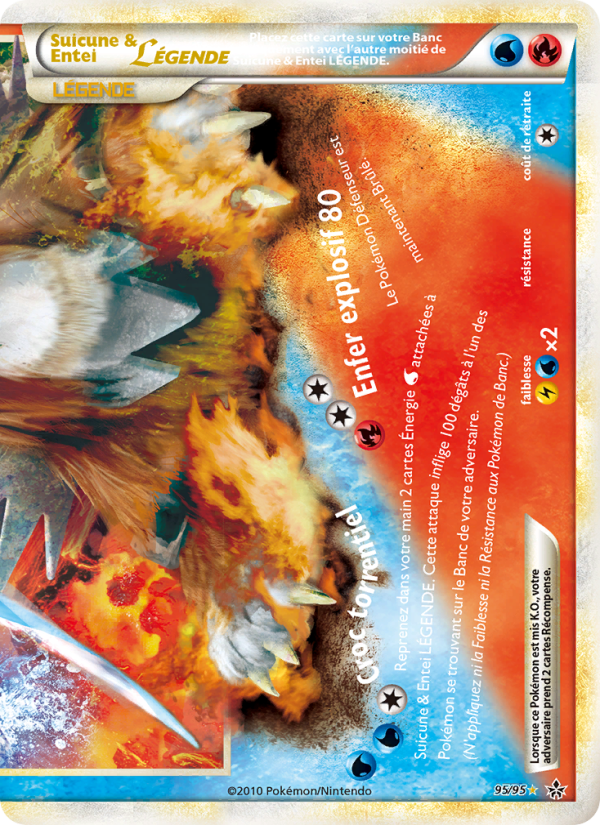 Suicune & Entei LÉGENDE (bas) 95 — Entfesselt (French Pokémon TCG card)