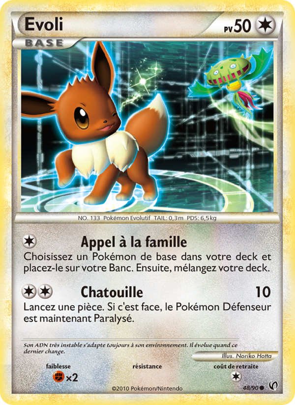 Evoli 48 — Unerschrocken (French Pokémon TCG card)