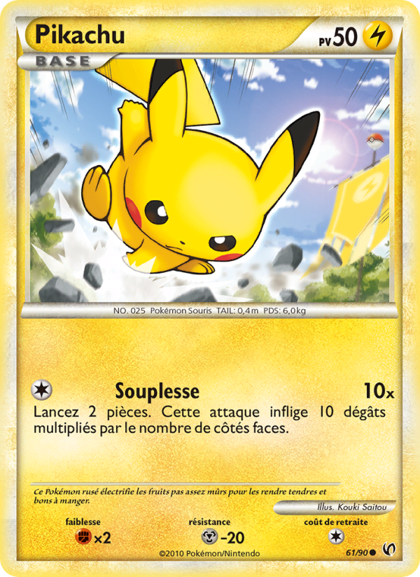 Pikachu 61 — Unerschrocken (French Pokémon TCG card)