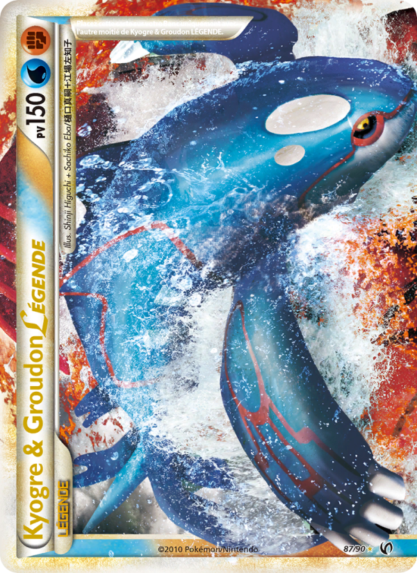 Kyogre & Groudon LÉGENDE 87 — Unerschrocken (French Pokémon TCG card)