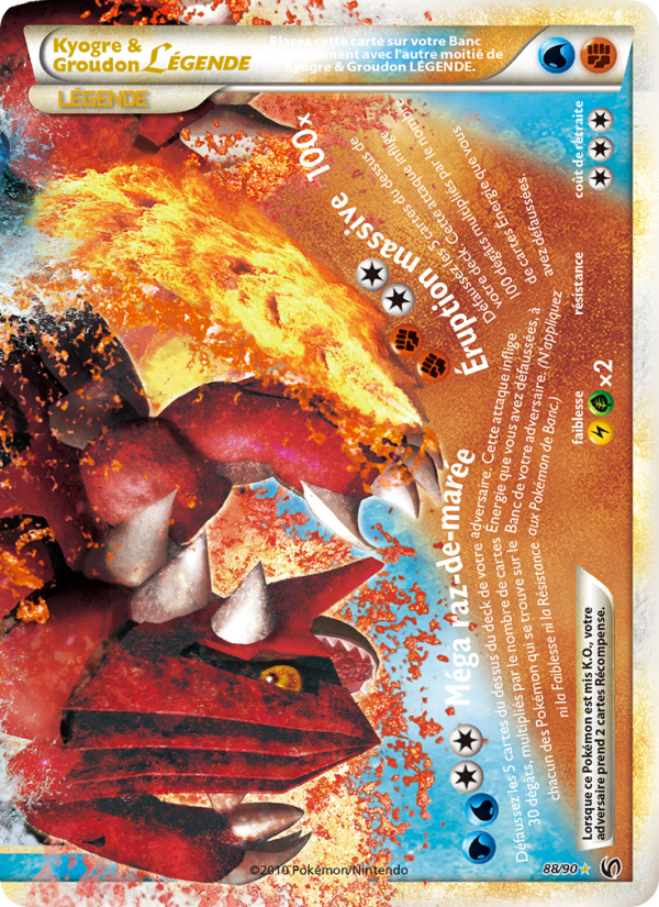Kyogre & Groudon LÉGENDE 88 — Unerschrocken (French Pokémon TCG card)