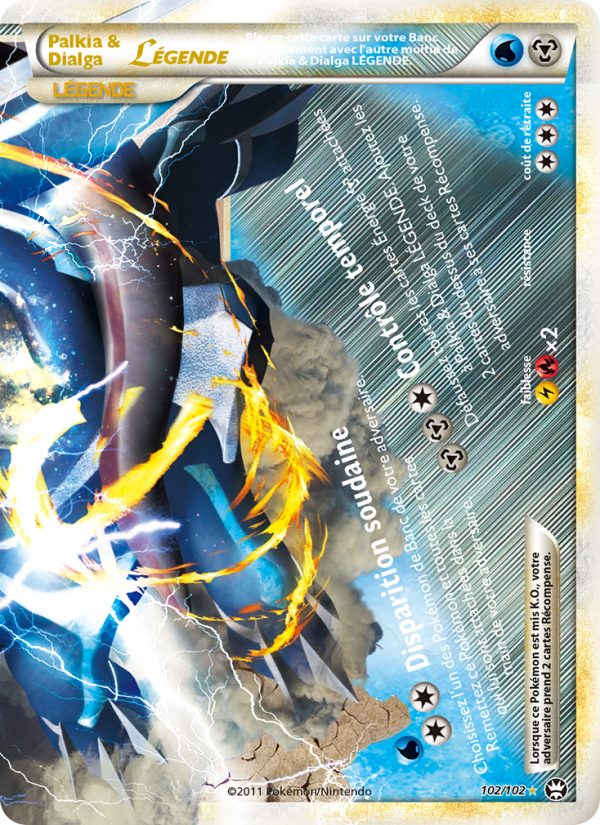 Palkia & Dialga LÉGENDE 102 — Triumphant (French Pokémon TCG card)