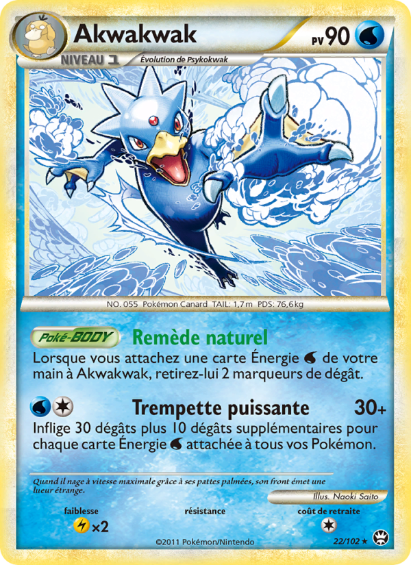 Akwakwak 22 — Triumphant (French Pokémon TCG card)