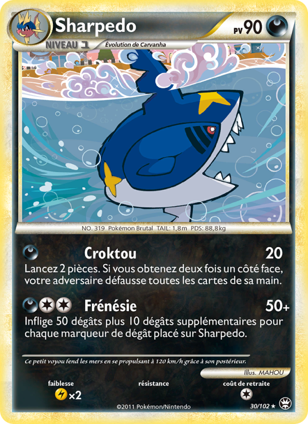 Sharpedo 30 — Triumphant (French Pokémon TCG card)