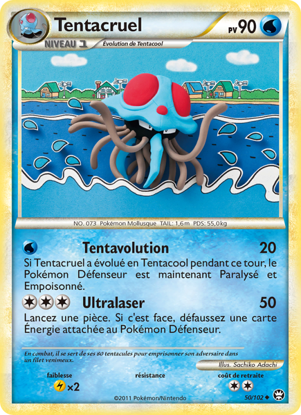 Tentacruel 50 — Triumphant (French Pokémon TCG card)