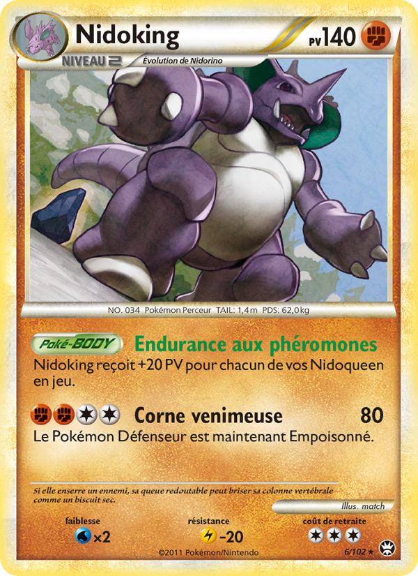 Nidoking 6 — Triumphant (French Pokémon TCG card)