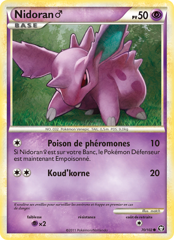 Nidoran♂ 70 — Triumphant (French Pokémon TCG card)