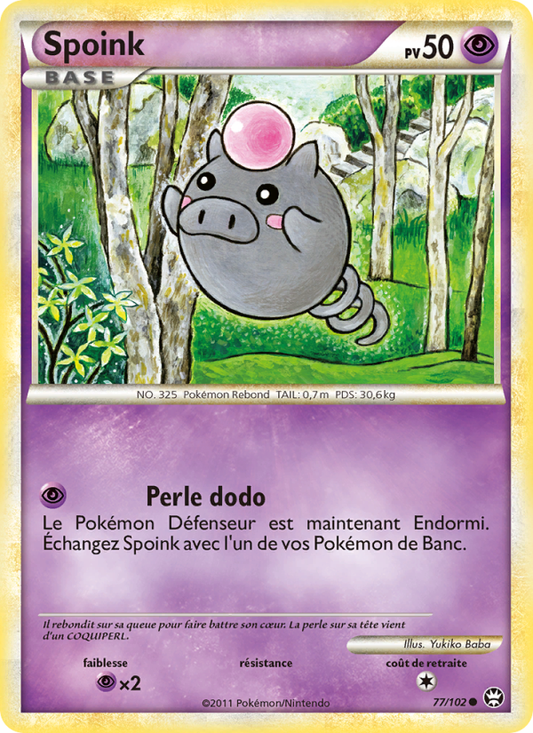 Spoink 77 — Triumphant (French Pokémon TCG card)