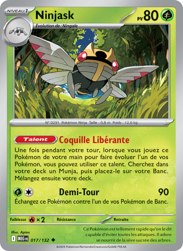 Ninjask 017 — Mega Evolution (French Pokémon TCG card)