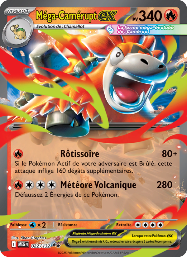 Méga-Camérupt-ex 022 — Mega Evolution (French Pokémon TCG card)