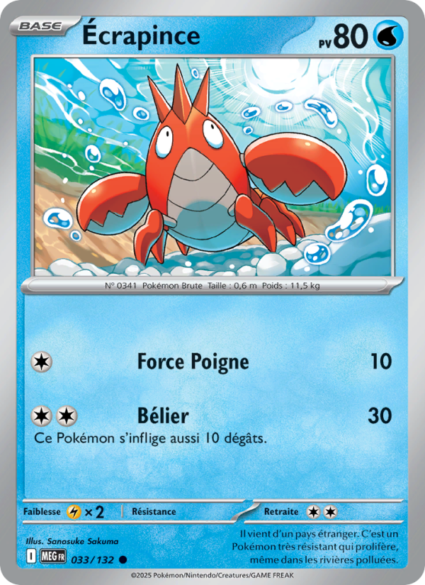 Écrapince 033 — Mega Evolution (French Pokémon TCG card)
