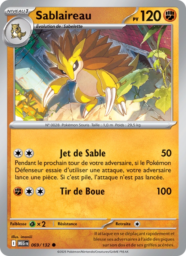 Sablaireau 069 — Mega Evolution (French Pokémon TCG card)