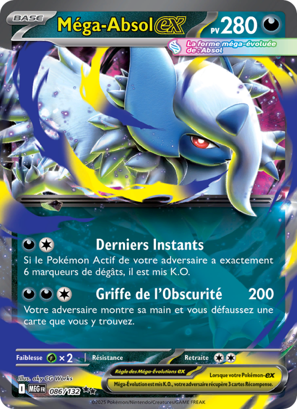 Méga-Absol-ex 086 — Mega Evolution (French Pokémon TCG card)
