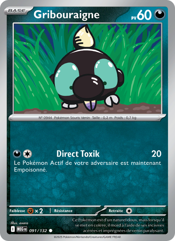 Gribouraigne 091 — Mega Evolution (French Pokémon TCG card)