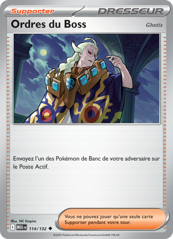 Ordres du Boss 114 — Mega Evolution (French Pokémon TCG card)