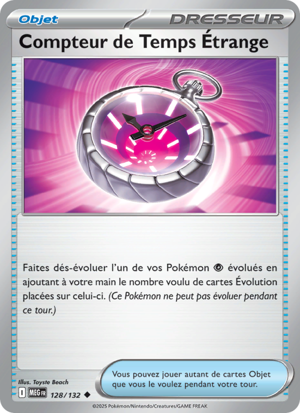 Compteur de Temps Étrange 128 — Mega Evolution (French Pokémon TCG card)