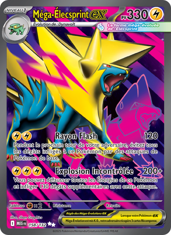 Méga-Élecsprint-ex 158 — Mega Evolution (French Pokémon TCG card)