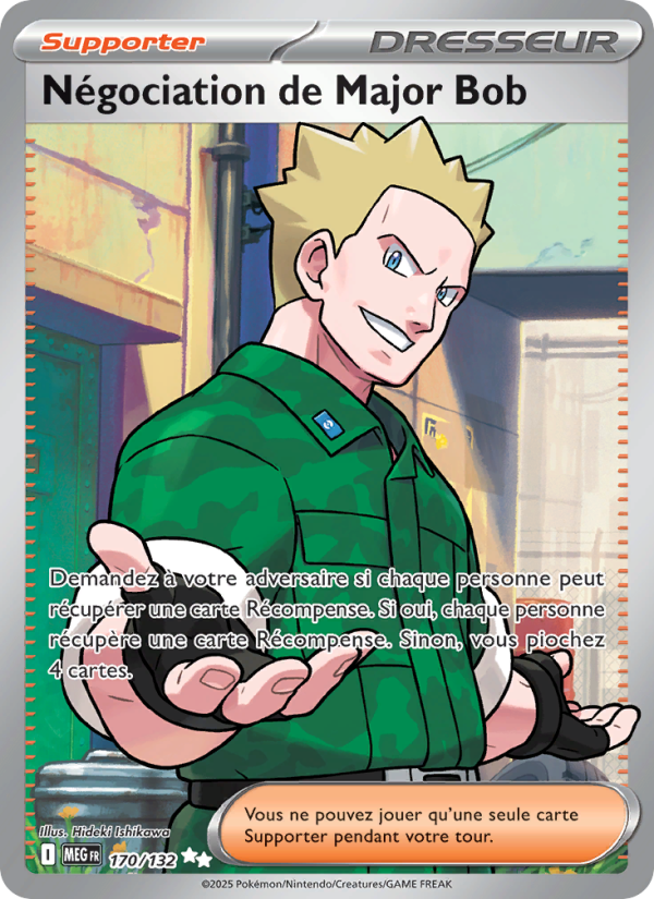 Négociation de Major Bob 170 — Mega Evolution (French Pokémon TCG card)