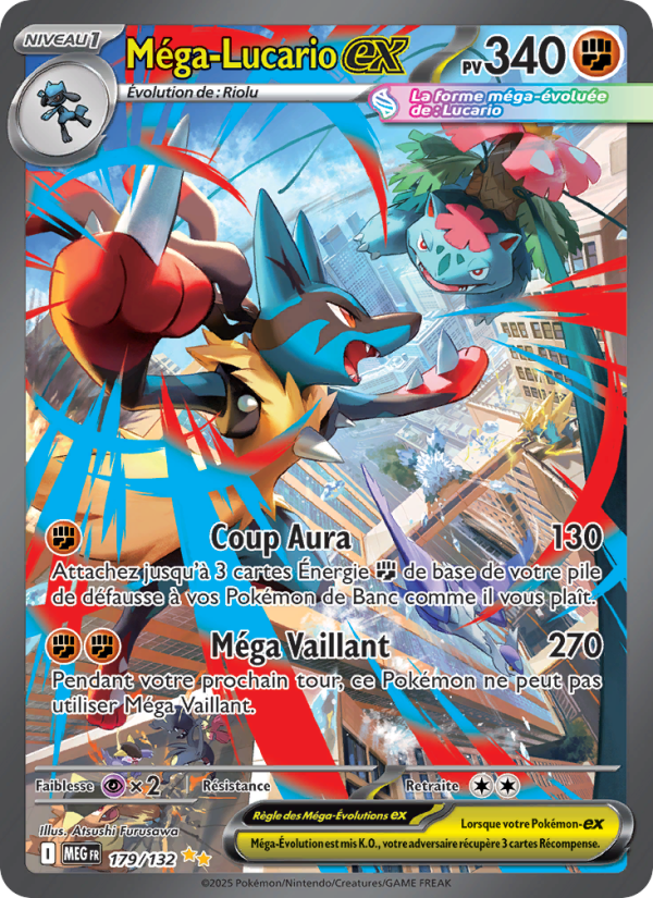 Méga-Lucario-ex 179 — Mega Evolution (French Pokémon TCG card)