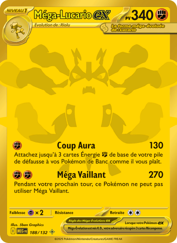 Méga-Lucario-ex 188 — Mega Evolution (French Pokémon TCG card)