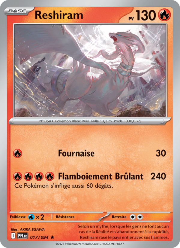 Reshiram 017 — Phantasmal Flames (French Pokémon TCG card)