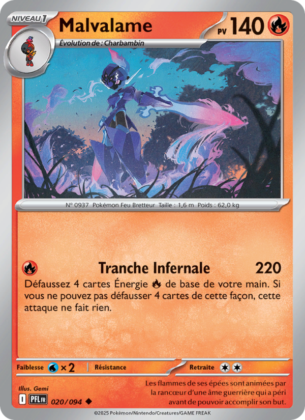 Malvalame 020 — Phantasmal Flames (French Pokémon TCG card)
