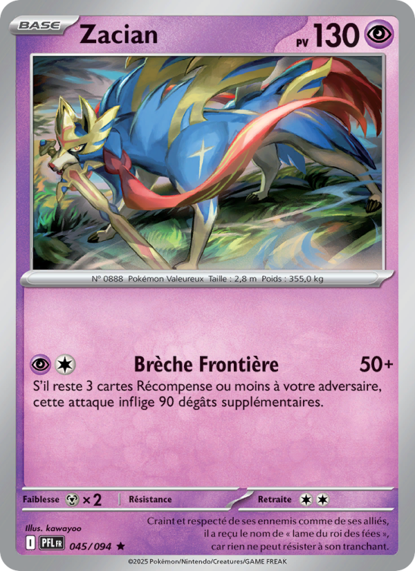 Zacian 045 — Phantasmal Flames (French Pokémon TCG card)
