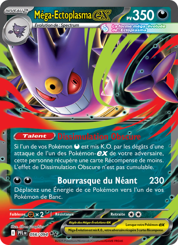 Méga-Ectoplasma-ex 056 — Phantasmal Flames (French Pokémon TCG card)