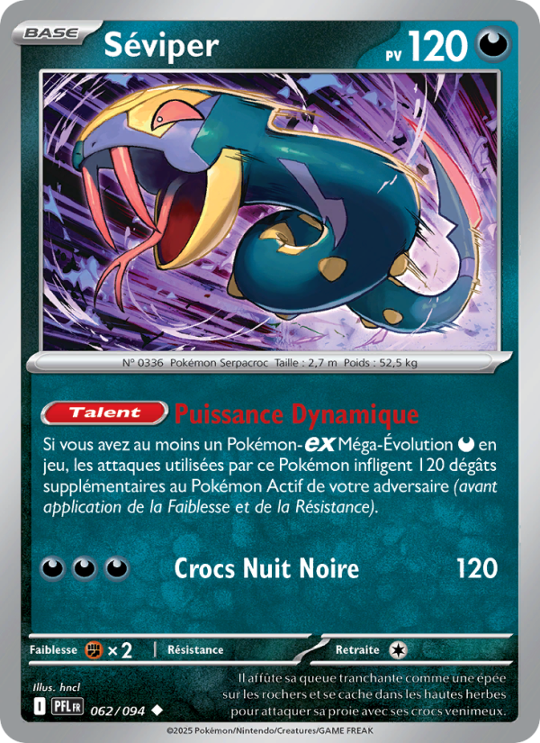 Séviper 062 — Phantasmal Flames (French Pokémon TCG card)