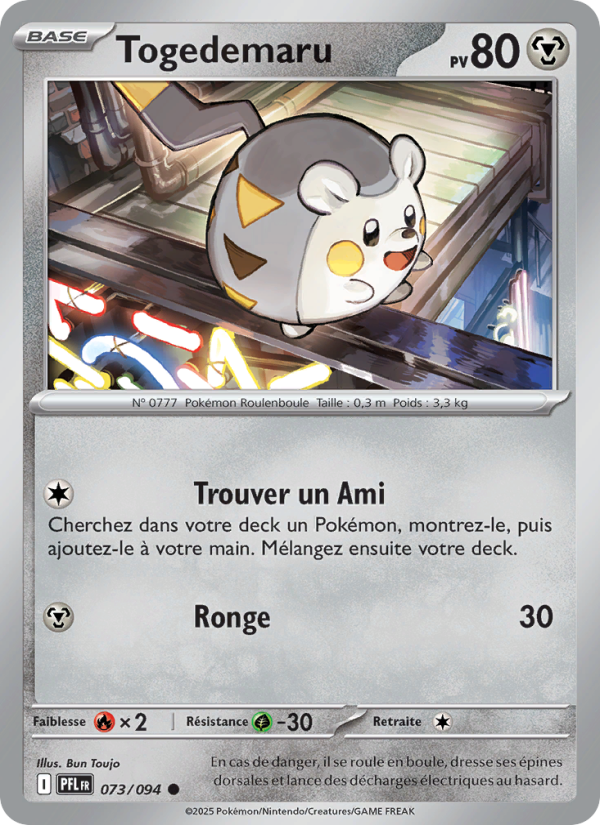 Togedemaru 073 — Phantasmal Flames (French Pokémon TCG card)