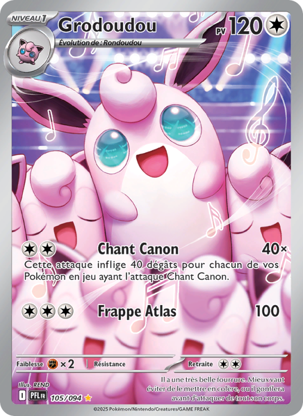 Grodoudou 105 — Phantasmal Flames (French Pokémon TCG card)