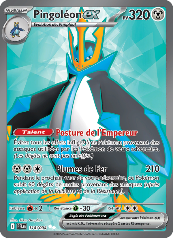 Pingoléon-ex 114 — Phantasmal Flames (French Pokémon TCG card)