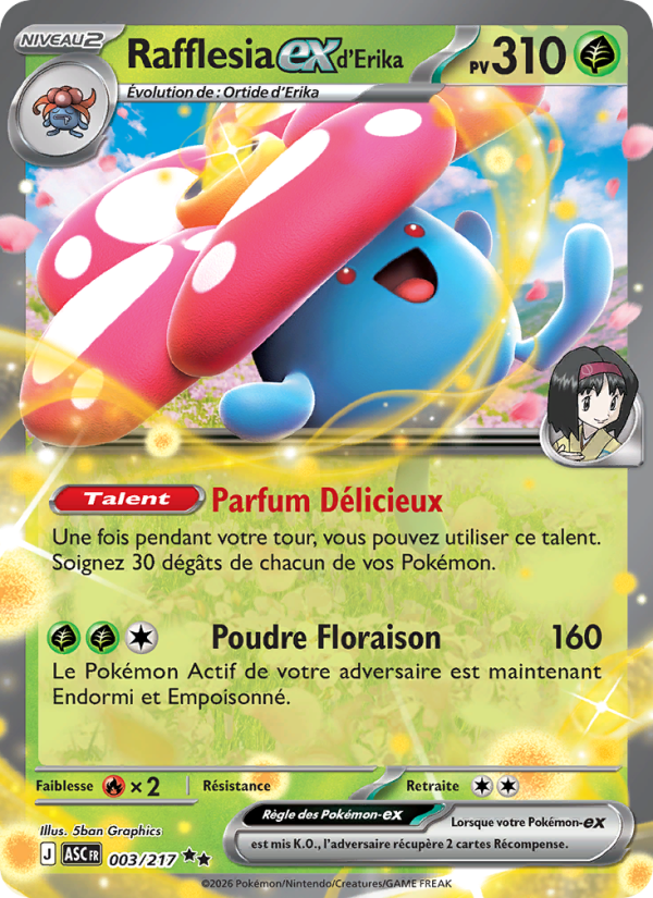 Rafflesia-ex d'Erika 003 — Erhabene Helden (French Pokémon TCG card)