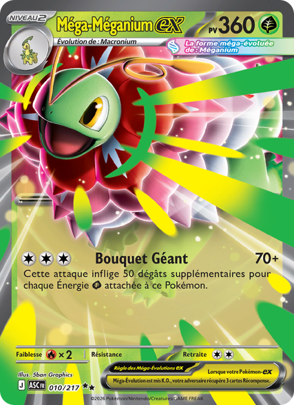 Méga-Méganium-ex 010 — Erhabene Helden (French Pokémon TCG card)