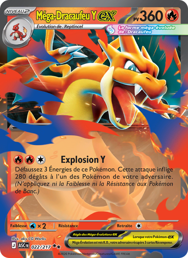 Méga-Dracaufeu Y-ex 022 — Erhabene Helden (French Pokémon TCG card)