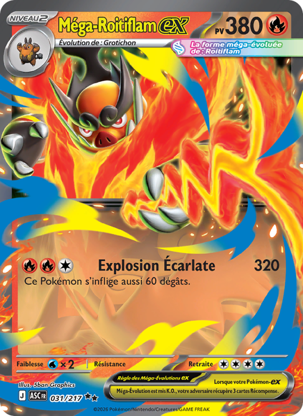 Méga-Roitiflam-ex 031 — Erhabene Helden (French Pokémon TCG card)