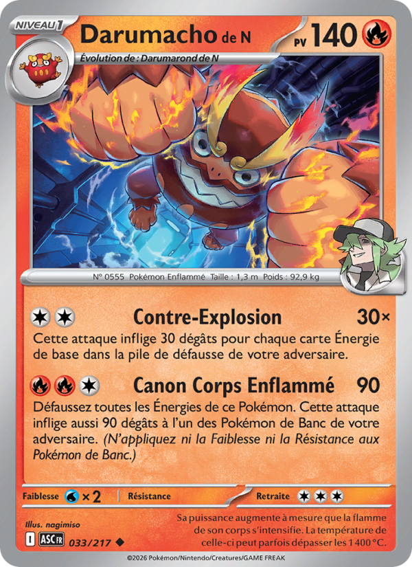 Darumacho de N 033 — Erhabene Helden (French Pokémon TCG card)