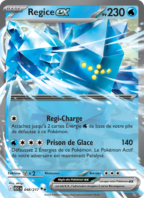 Regice-ex 048 — Erhabene Helden (French Pokémon TCG card)