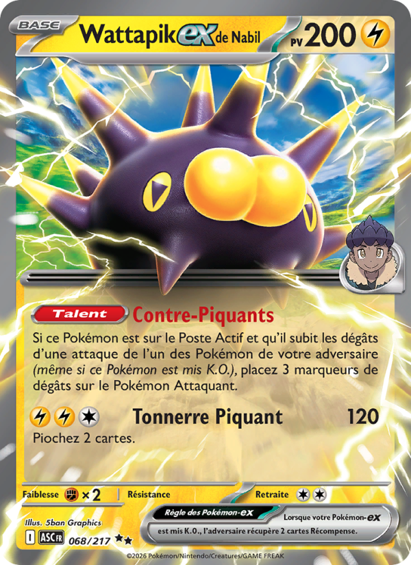 Wattapik-ex de Nabil 068 — Erhabene Helden (French Pokémon TCG card)