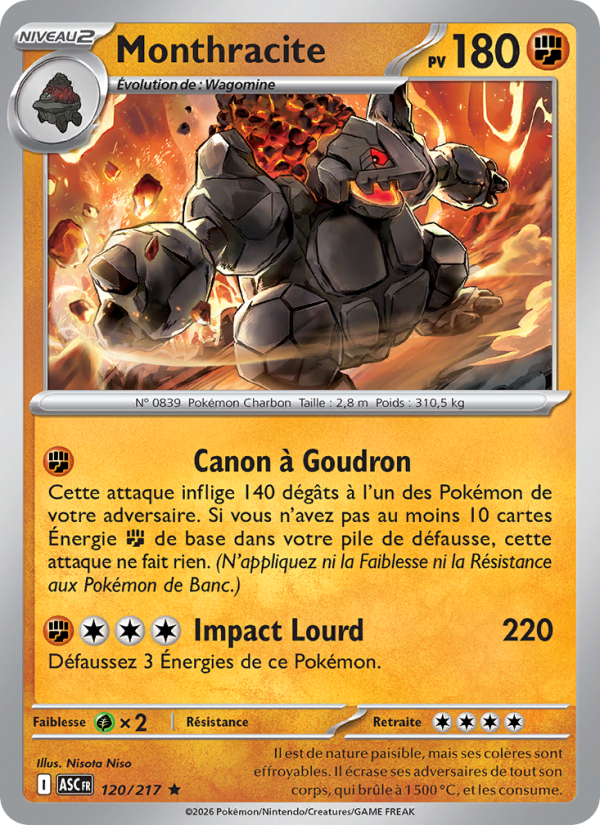 Monthracite 120 — Erhabene Helden (French Pokémon TCG card)