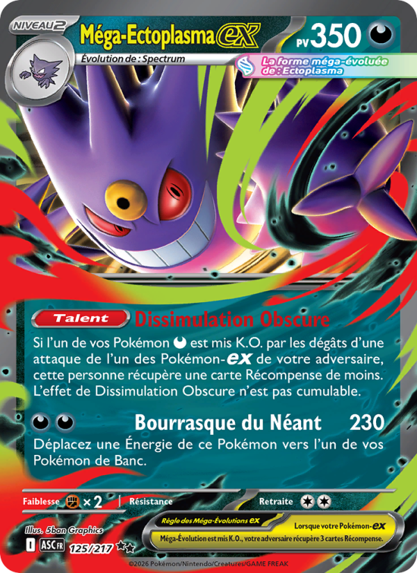 Méga-Ectoplasma-ex 125 — Erhabene Helden (French Pokémon TCG card)