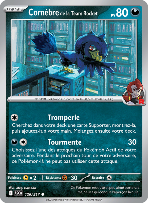 Cornèbre de la Team Rocket 126 — Erhabene Helden (French Pokémon TCG card)