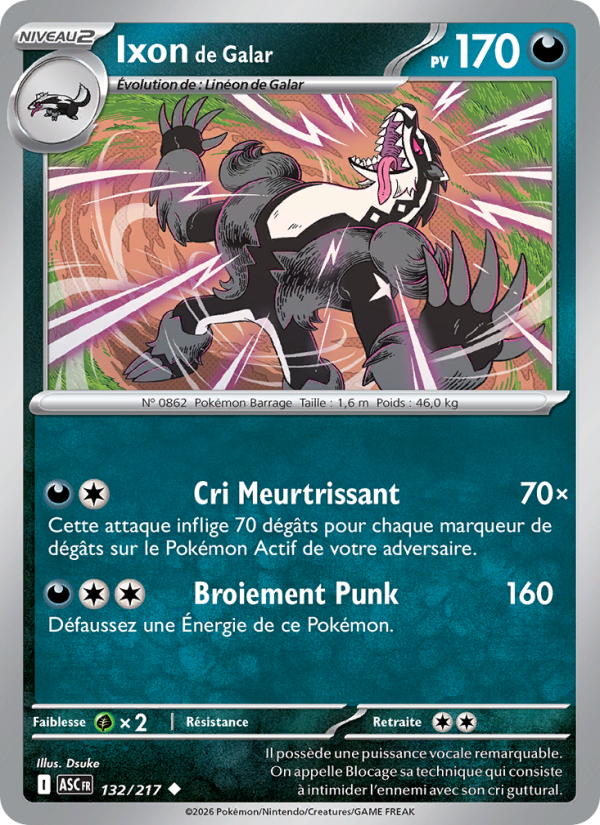 Ixon de Galar 132 — Erhabene Helden (French Pokémon TCG card)